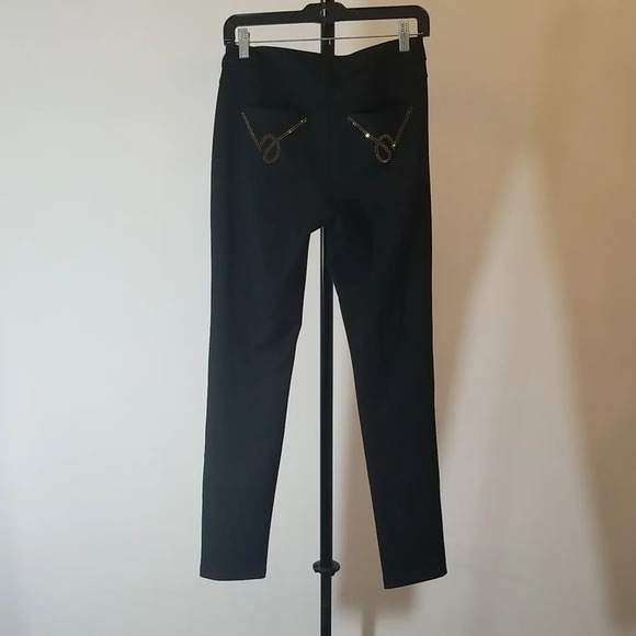 bebe faux 5 packet PDR Pants bling gold pockets rhinestone studded cute y2k - Picture 2 of 7